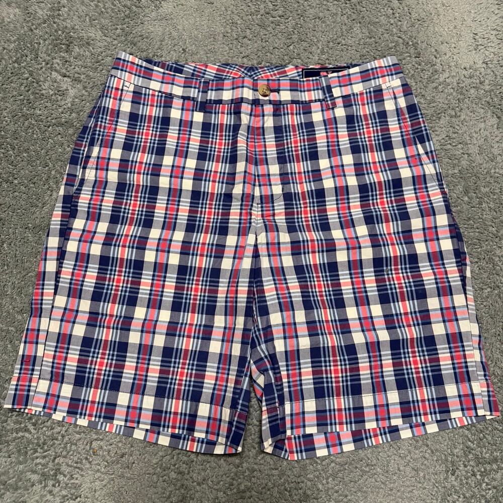 Vineyard Vines Breaker Shorts Mens 32 Plaid Pink Blue Golf